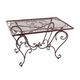 AN IRON COFFEE TABLE - BROWN