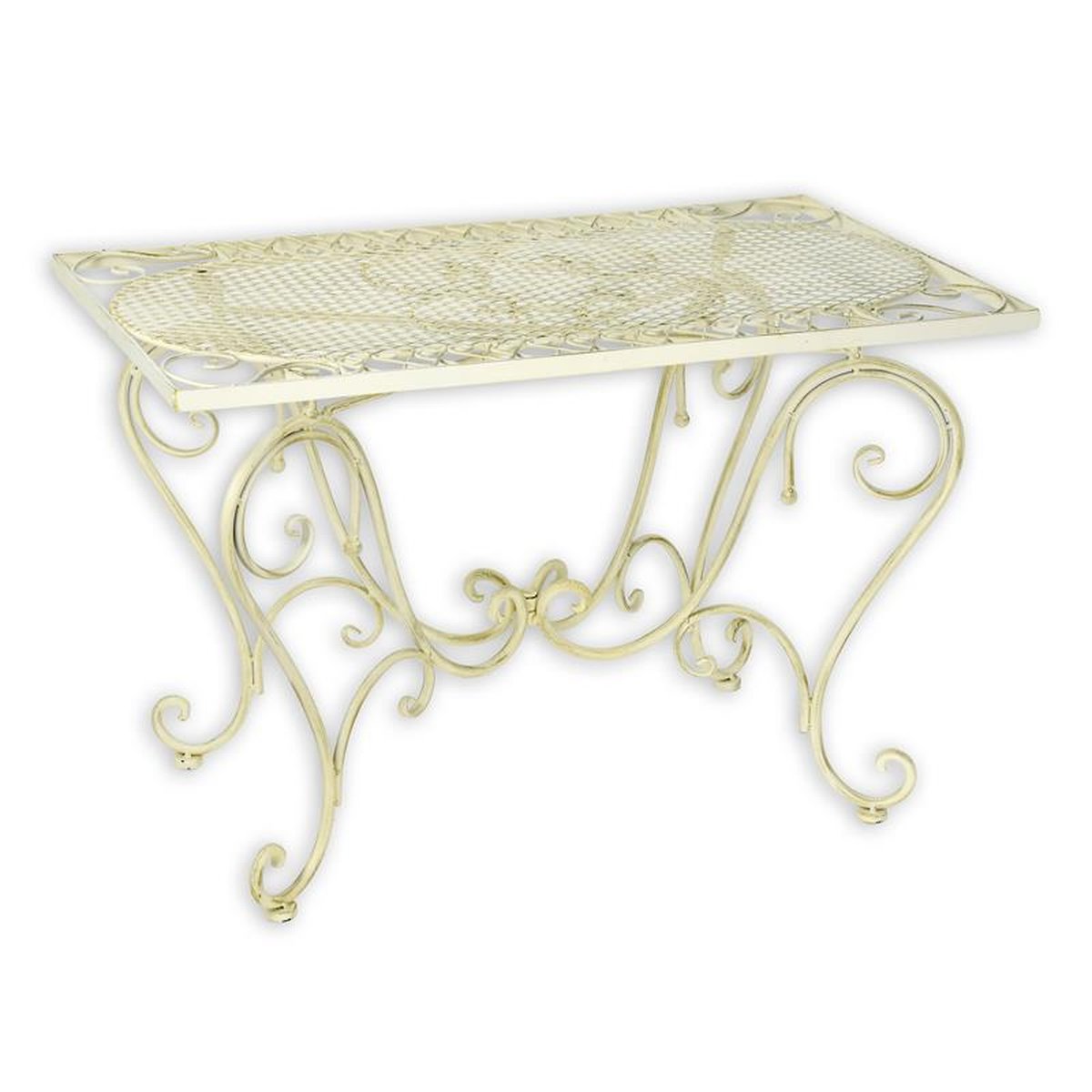 AN IRON COFFEE TABLE - WHITE