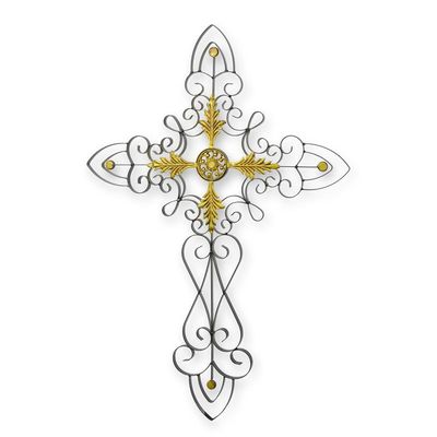 AN IRON CROSS WALL DECOR