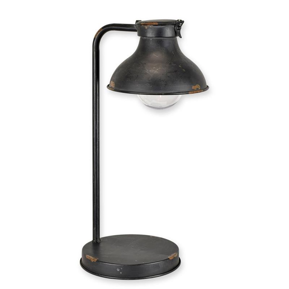 AN IRON DESK LAMP - BLACK (ON BATTERIES)