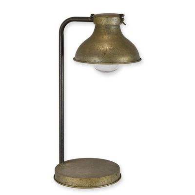 AN IRON DESK LAMP - OLD IRON (ON BATTERIES)