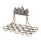 AN IRON EGG RACK MOUNTED WITH RESIN HENS