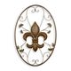 AN IRON FLEUR DE LIS WALL DECOR - BROWN