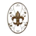 AN IRON FLEUR DE LIS WALL DECOR - BROWN