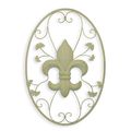 AN IRON FLEUR DE LIS WALL DECOR - WHITE
