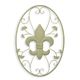AN IRON FLEUR DE LIS WALL DECOR - WHITE