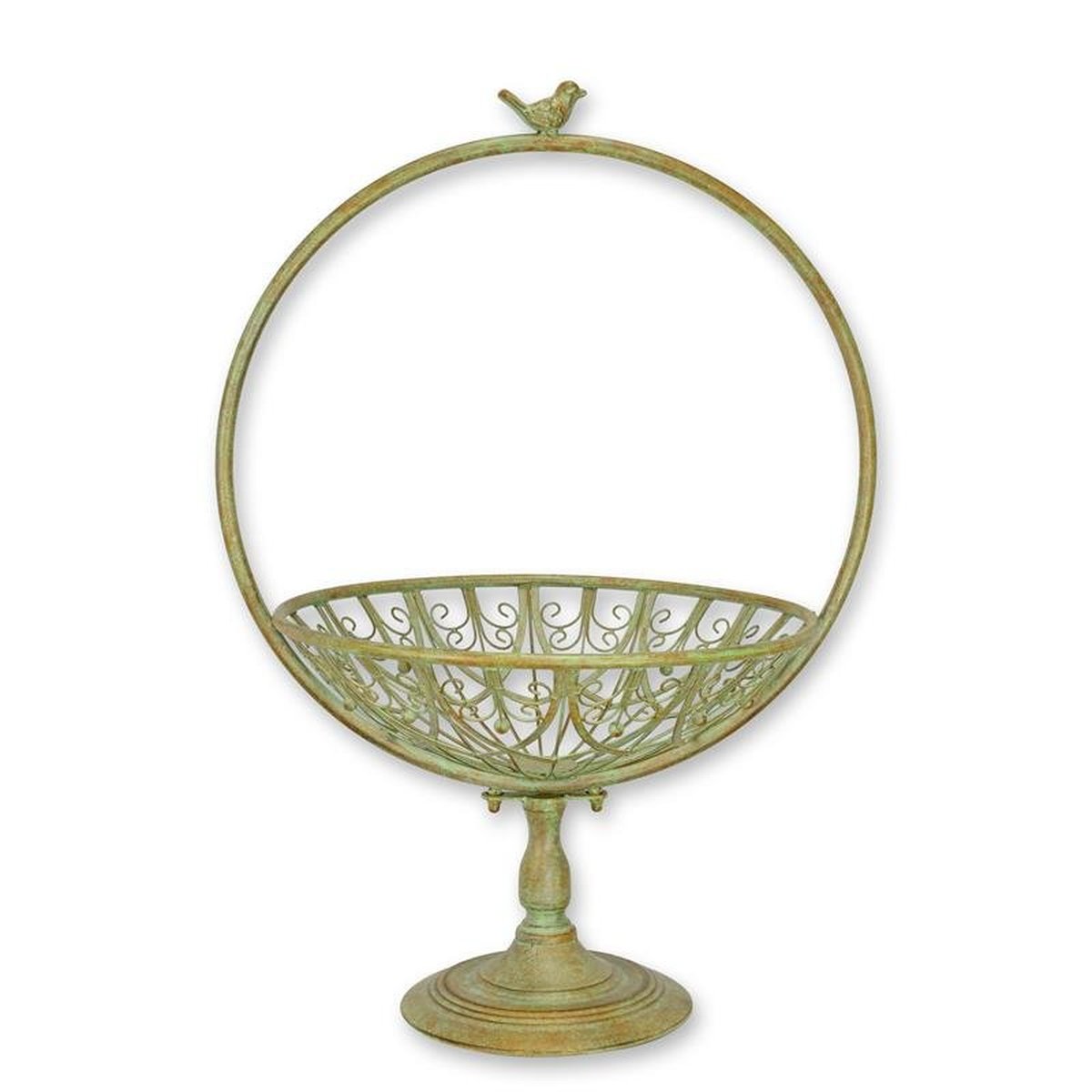 AN IRON FLOWER BASKET