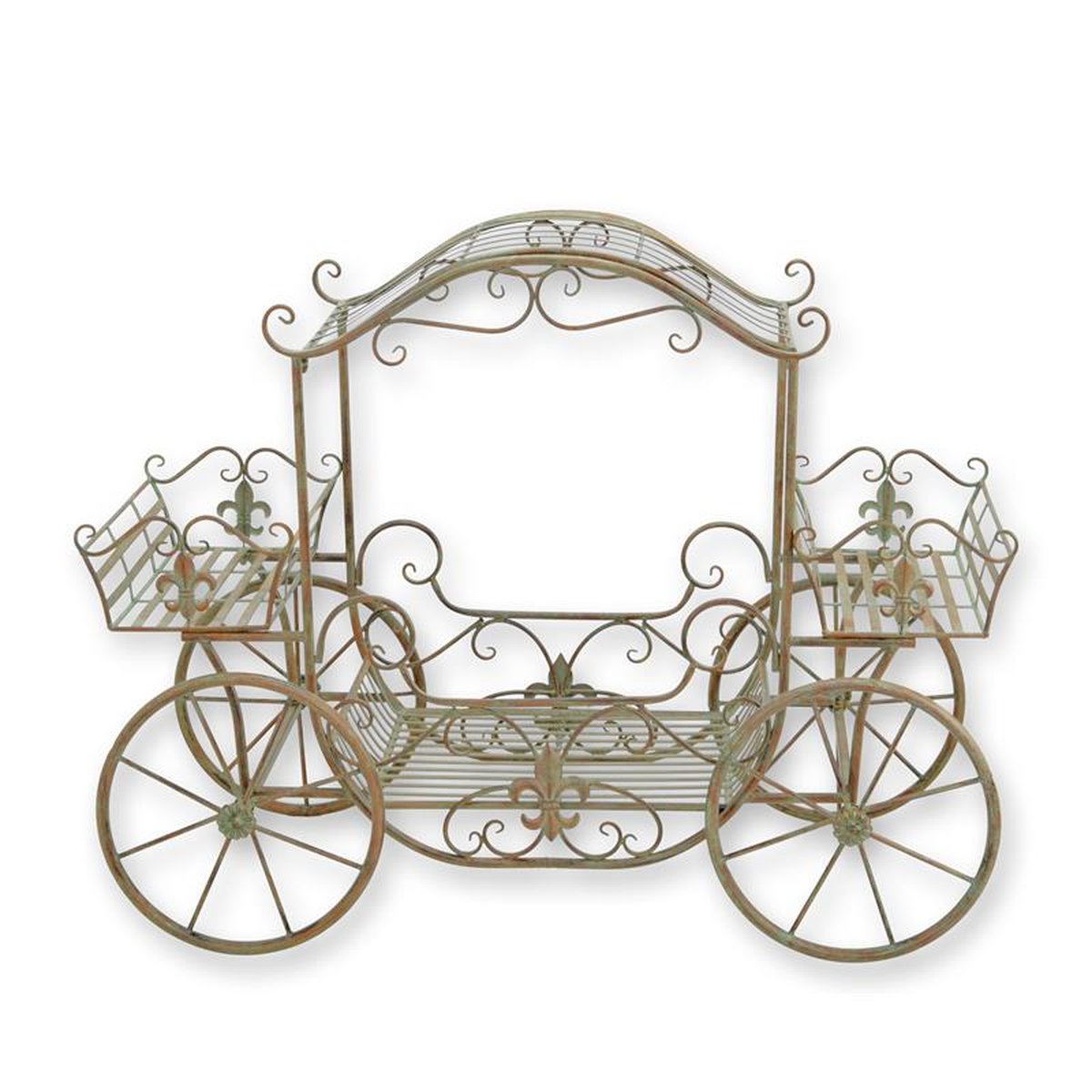 AN IRON FLOWER CARRIAGE