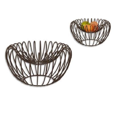 AN IRON FRUIT BASKET