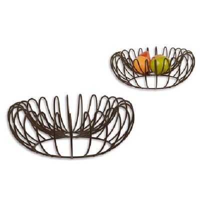 AN IRON FRUIT BASKET