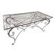 AN IRON GARDEN TABLE - BROWN