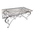 AN IRON GARDEN TABLE - BROWN