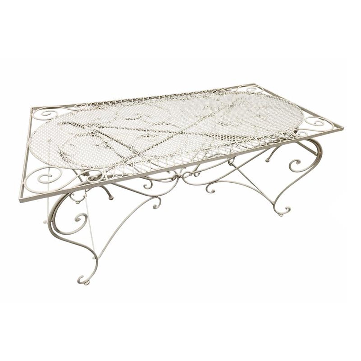 AN IRON GARDEN TABLE - WHITE