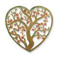 AN IRON HEART-SHAPED TREE OF LIFE  WALL DECOR