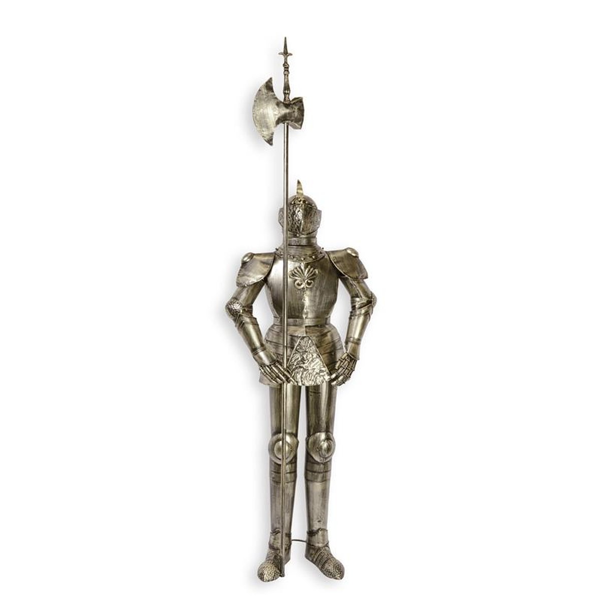 AN IRON KNIGHTS SUIT OF ARMOR WITH POLLAXE