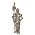 AN IRON KNIGHTS SUIT OF ARMOR WITH POLLAXE