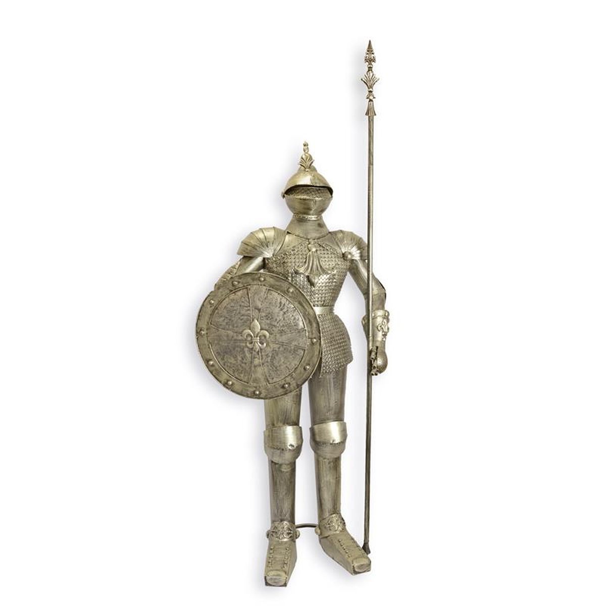 AN IRON KNIGHTS SUIT OF ARMOR WITH SPEAR