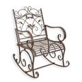 AN IRON ROCKING CHAIR - BROWN