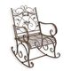 AN IRON ROCKING CHAIR - BROWN