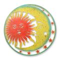 AN IRON SUN AND MOON WALL DECOR