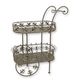 AN IRON TEA CART - BROWN