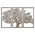 AN IRON TREE OF LIFE TRIPTYCH WALL DECOR