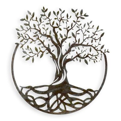 AN IRON TREE OF LIFE WALL DECOR