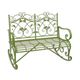 AN IRON TWO-SEATER ROCKING BENCH - GREEN