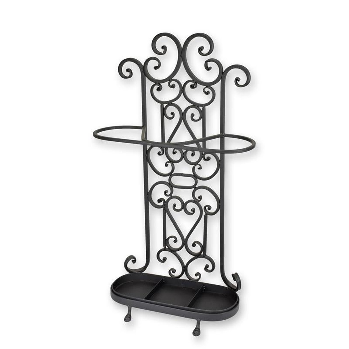 AN IRON UMBRELLA STAND - BLACK