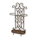 AN IRON UMBRELLA STAND - BROWN