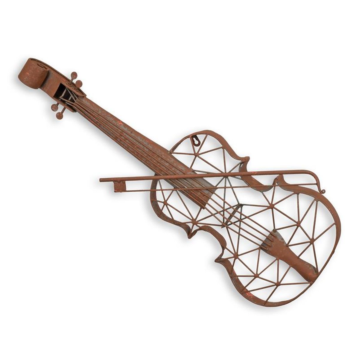 AN IRON VIOLIN WALL DECOR