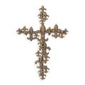AN IRON WALL DECOR CROSS WITH FRENCH LILIES