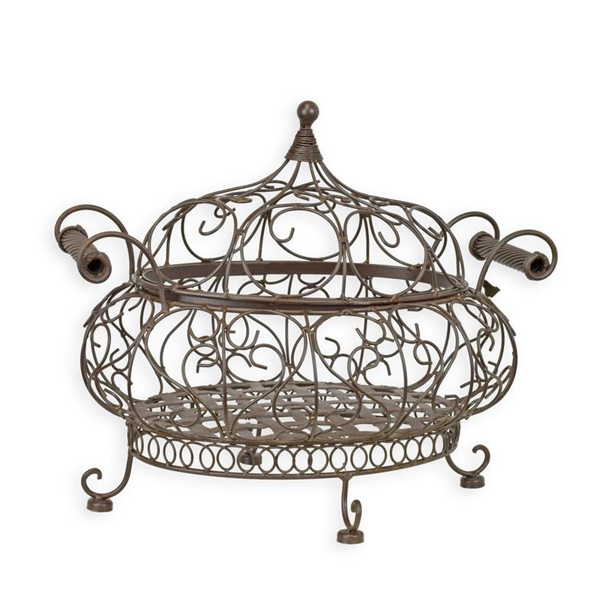 AN IRON WIRE BASKET - OVAL