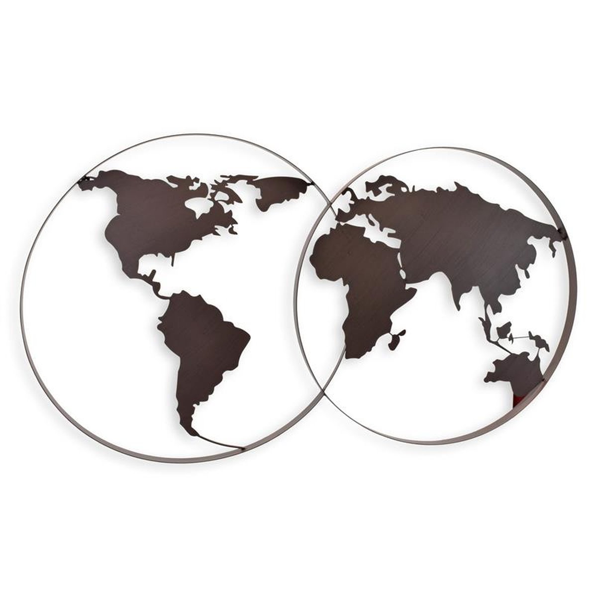 AN IRON WORLD MAP WALL DECOR