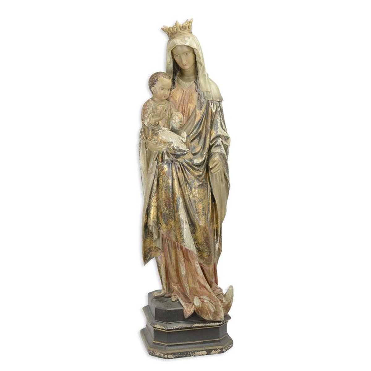 AN MGO MADONNA AND CHILD SCULPTURE