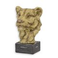 AN MGO SCULPTURE OF A LIONESS HEAD