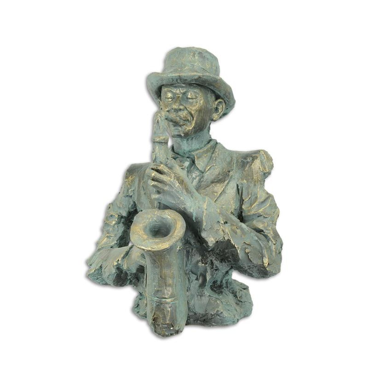 AN MGO TORSO FIGURINE OF A JAZZ MUSICIAN