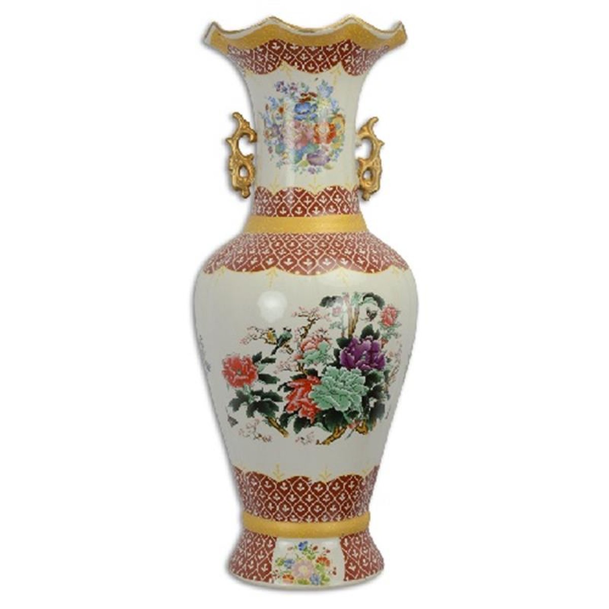 AN ORIENTAL STYLE PORCELAIN FLOWER VASE