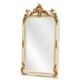 AN ORNATE GOLD AND WHITE OVERMANTLE MIRROR