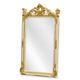 AN ORNATE GOLD AND WHITE OVERMANTLE MIRROR