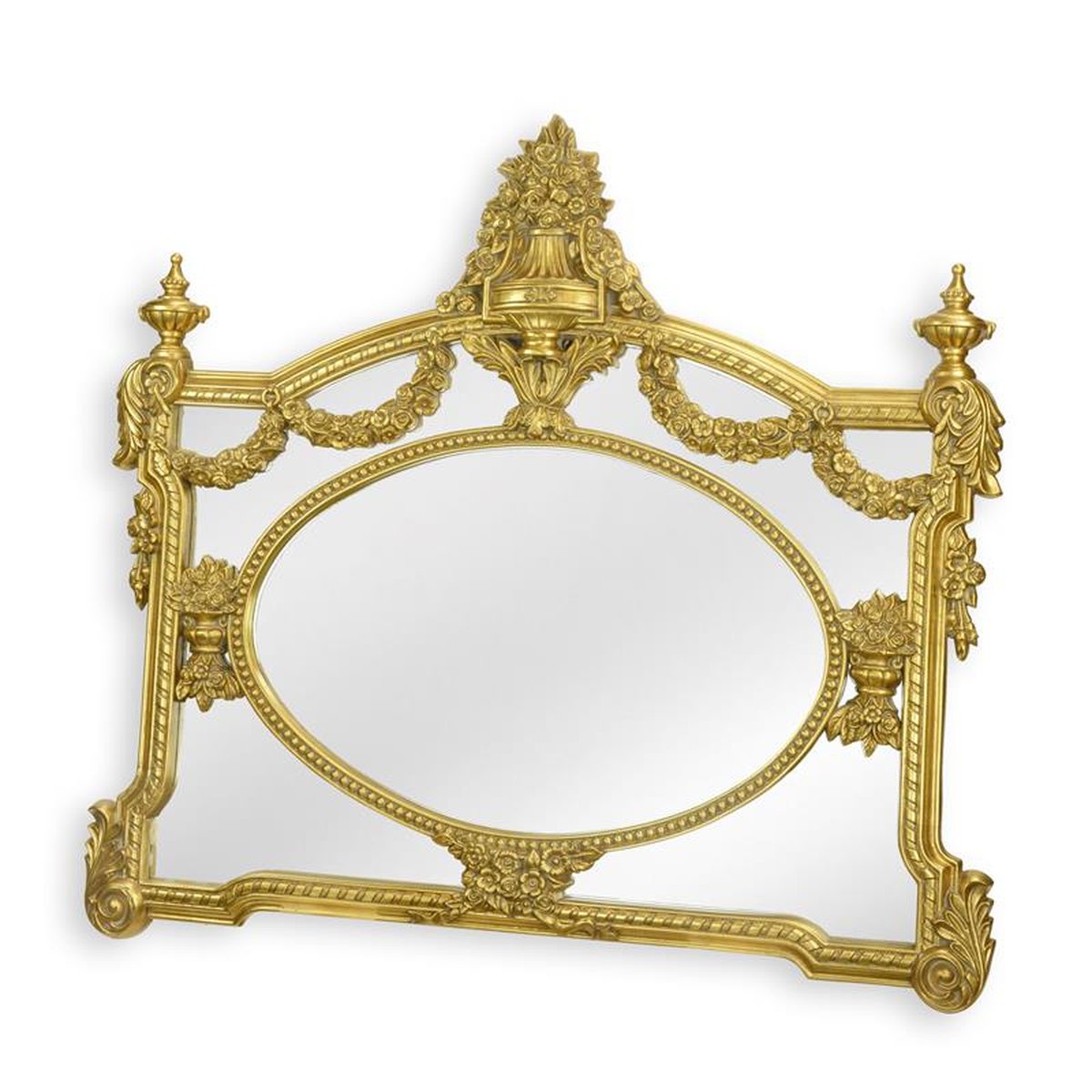 AN ORNATE RESIN MIRROR - GOLD