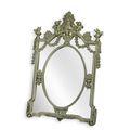 AN ORNATE RESIN MIRROR - SILVER