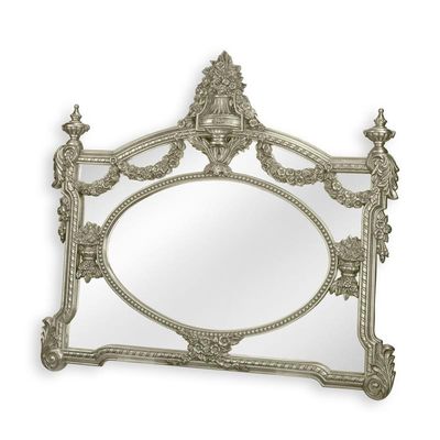 AN ORNATE RESIN MIRROR - SILVER