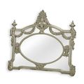 AN ORNATE RESIN MIRROR - SILVER
