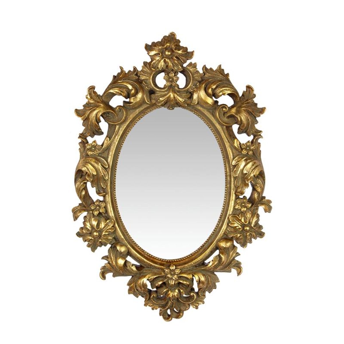 AN OVAL SHAPED RESIN MIRROR