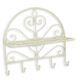 AN WALL MOUNT IRON FOLDABLE SHELF WITH HOOKS - WHITE
