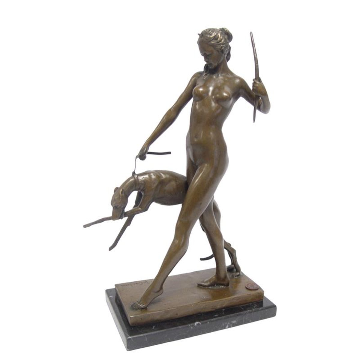 BRONZE DIANA THE HUNTRESS HxWxL: 31 x 10,5 x 19 cm.