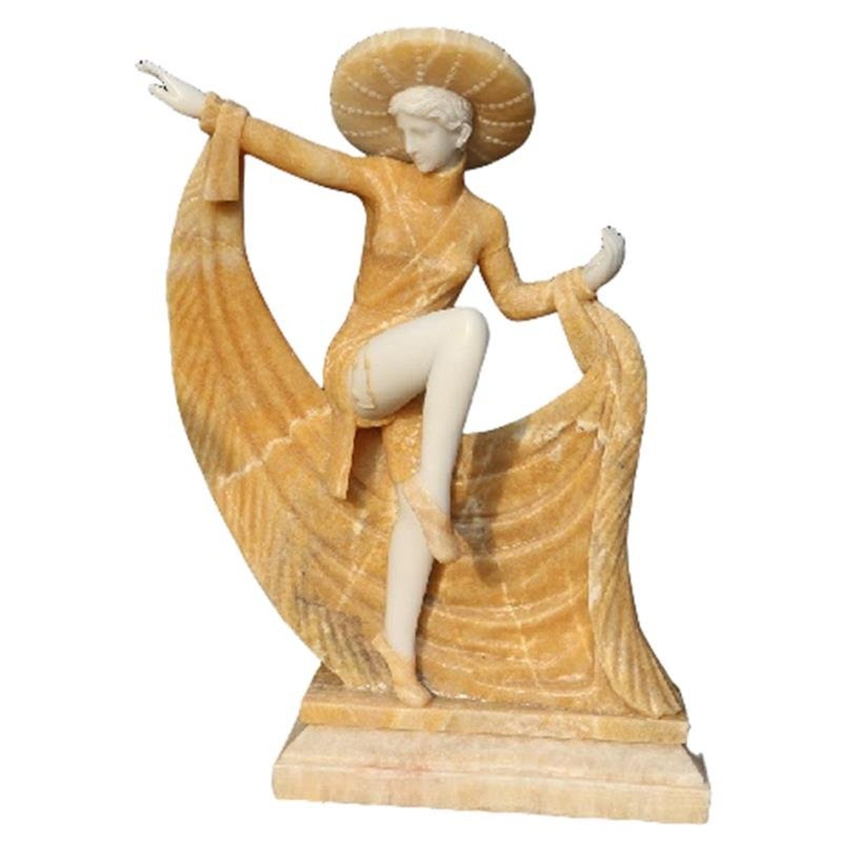 MIXED MARBLE ART DECO DANCING WOMAN