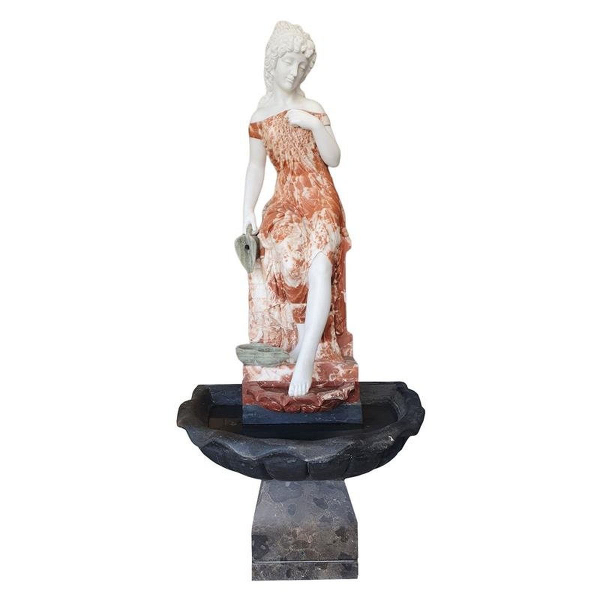 MIXED MARBLE LADY FOUNTAIN