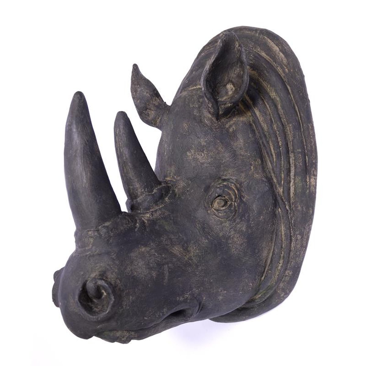 RESIN RHINOCEROS HEAD HxW: 45,3 x 30,5 cm.